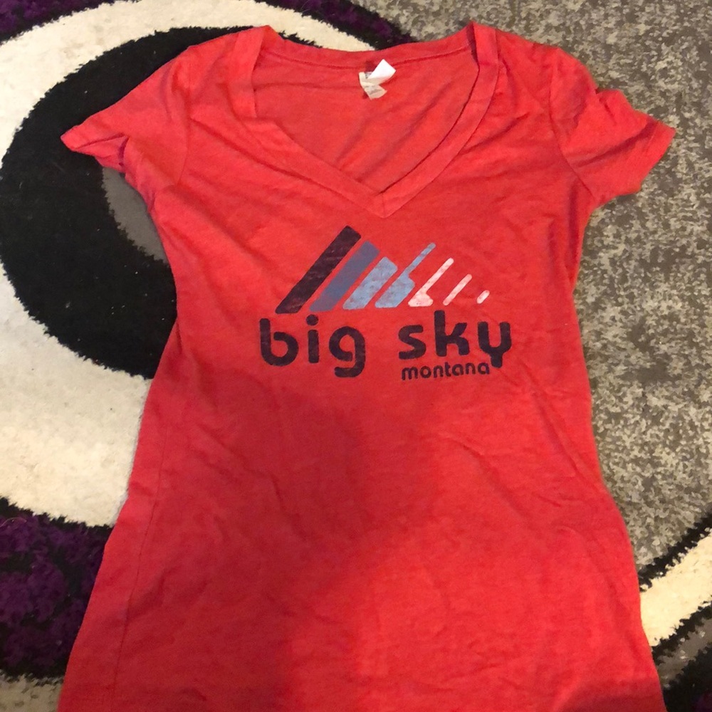 Red Big sky Montana workout shirt